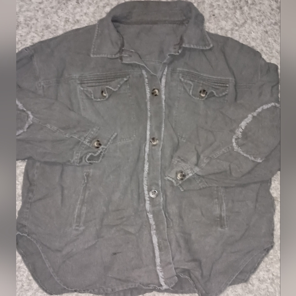 Womens Unbranded Jean Jacket Size 1X Color Green Rock & Love Punk Rocker Cute...
